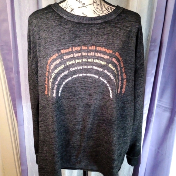 C & C California Tops - C & C California brindle gray multicolored graphic t-shirt size 1X